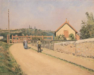 Die Eisenbahnschranke bei Les Pâtis nahe Pontoise